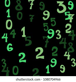 Falling numbers abstract background. Abstract colorful background for banner or poster. Pattern of randomly distributed numbers from zero to nine in color.