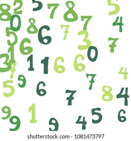 Falling numbers abstract background. Abstract colorful background for banner or poster. Pattern of randomly distributed numbers from zero to nine in color.
