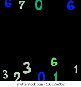 Falling numbers abstract background. Abstract colorful background for banner or poster. Pattern of randomly distributed numbers from zero to nine in color.
