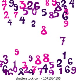 Falling numbers abstract background. Abstract colorful background for banner or poster. Pattern of randomly distributed numbers from zero to nine in color.