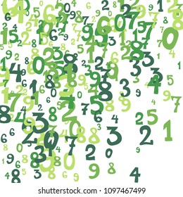 Falling numbers abstract background. Abstract colorful background for banner or poster. Pattern of randomly distributed numbers from zero to nine in color.