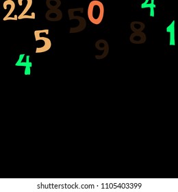 Falling numbers abstract background. Abstract colorful background for card or print. Pattern of randomly distributed numbers from zero to nine in color.