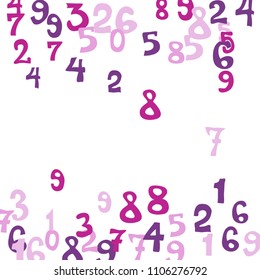 Falling numbers abstract background. Abstract colorful background for card or banner. Pattern of randomly distributed numbers from zero to nine in color.