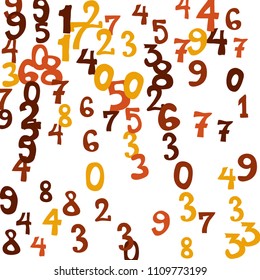 Falling numbers abstract background. Abstract colorful background for banner or poster. Pattern of randomly distributed numbers from zero to nine in color.