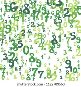Falling numbers abstract background. Abstract colorful background for card or print. Pattern of randomly distributed numbers from zero to nine in color.