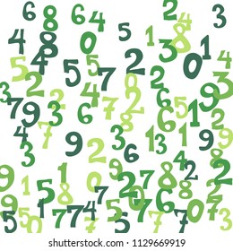 Falling numbers abstract background. Abstract colorful background for banner or poster. Pattern of randomly distributed numbers from zero to nine in color.