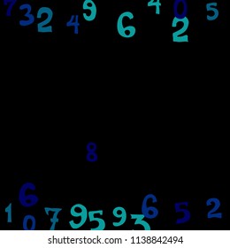 Falling numbers abstract background. Abstract colorful background for card or print. Pattern of randomly distributed numbers from zero to nine in color.