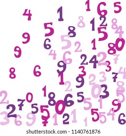 Falling numbers abstract background. Abstract colorful background for card or print. Pattern of randomly distributed numbers from zero to nine in color.