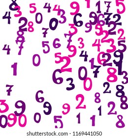 Falling numbers abstract background. Abstract colorful background for banner or poster. Pattern of randomly distributed numbers from zero to nine in color.