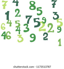 Falling numbers abstract background. Abstract colorful background for card or banner. Pattern of randomly distributed numbers from zero to nine in color.