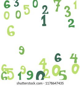 Falling numbers abstract background. Abstract colorful background for card or banner. Pattern of randomly distributed numbers from zero to nine in color.