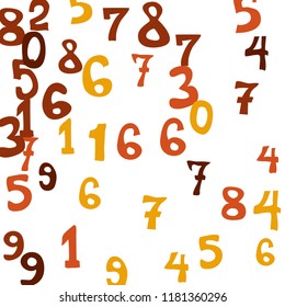 Falling numbers abstract background. Abstract colorful background for banner or poster. Pattern of randomly distributed numbers from zero to nine in color.