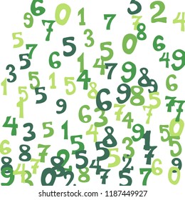 Falling numbers abstract background. Abstract colorful background for banner or poster. Pattern of randomly distributed numbers from zero to nine in color.