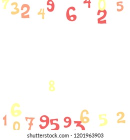 Falling numbers abstract background. Abstract colorful background for card or banner. Pattern of randomly distributed numbers from zero to nine in color.