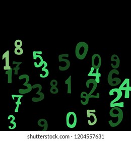 Falling numbers abstract background. Abstract colorful background for card or print. Pattern of randomly distributed numbers from zero to nine in color.