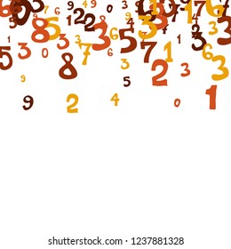 Falling numbers abstract background. Abstract colorful background for card or banner. Pattern of randomly distributed numbers from zero to nine in color.