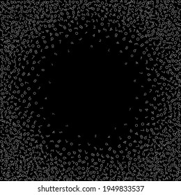 Falling numbers, big data concept. Binary white disorderly flying digits. Adorable futuristic banner on black background. Digital vector illustration with falling numbers.