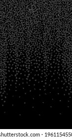 Falling numbers, big data concept. Binary white disorderly flying digits. Interesting futuristic banner on black background. Digital vector illustration with falling numbers.