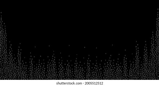 Falling numbers, big data concept. Binary white flying digits. Lively futuristic banner on black background. Digital vector illustration with falling numbers.