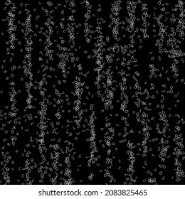Falling numbers, big data concept. Binary white chaotic flying digits. Comely futuristic banner on black background. Digital vector illustration with falling numbers.