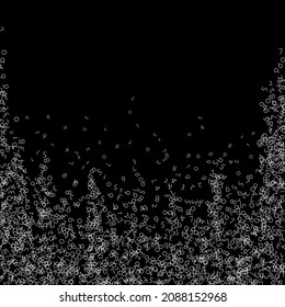 Falling numbers, big data concept. Binary white chaotic flying digits. Actual futuristic banner on black background. Digital vector illustration with falling numbers.