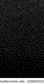 Falling numbers, big data concept. Binary white disorderly flying digits. Radiant futuristic banner on black background. Digital vector illustration with falling numbers.