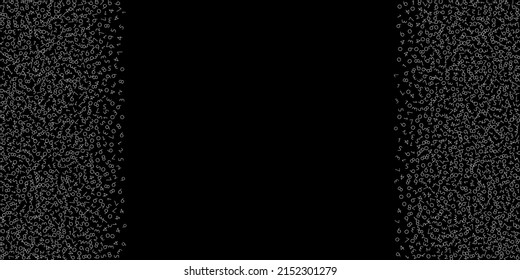 Falling numbers, big data concept. Binary white disorderly flying digits. Emotional futuristic banner on black background. Digital vector illustration with falling numbers.