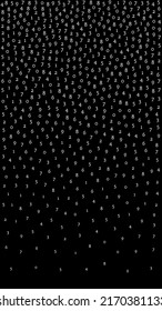 Falling numbers, big data concept. Binary white orderly flying digits. Ravishing futuristic banner on black background. Digital vector illustration with falling numbers.