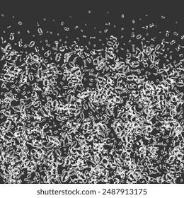 Falling numbers. Math study concept with flying digits. Back to school mathematics banner on blackboard background. Falling numbers vector illustration.