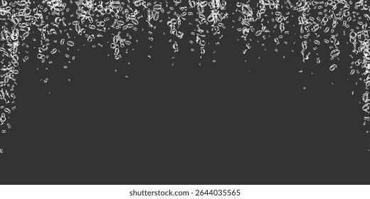 Números decrescentes. Conceito de estudo matemático com dígitos voadores. De volta à escola de matemática banner sobre fundo quadro-negro. Ilustração do vetor de números decrescentes.