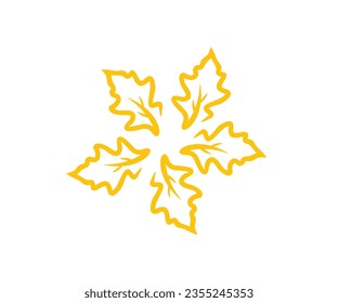 Falling Oak Leaves logo design. Hello, Autumn, illustration fall leaves. vector design and illustration.
