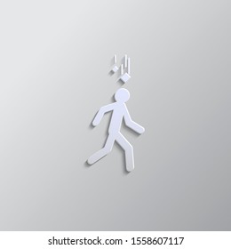 falling, object, human, accident paper style icon. Grey color vector background