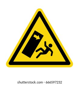 Falling Object Warning Sign, Symbol, Illustration