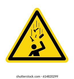 Falling objects warning sign  symbol  vector  illustration