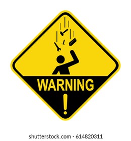 Falling Objects Warning Sign, Symbol, Illustration