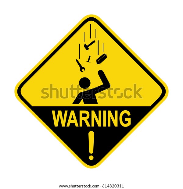 Falling Objects Warning Sign Symbol Illustration Stock Vector (Royalty ...