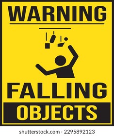 Falling objects warning sign vector