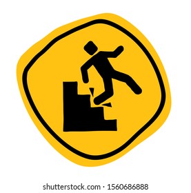 falling off the stairs sign. vector icon