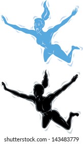 Falling outline girl