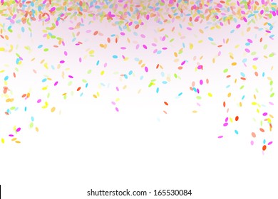 falling oval confetti with different colors and size