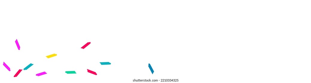 Falling Paint Festival Vector White Panoramic Background. Effect Smear Banner. Invitation Dust Pattern. Color Shavings Fun Texture.