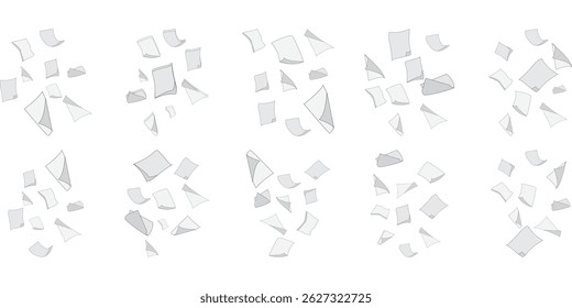  Falling Papers Element Set Decoration