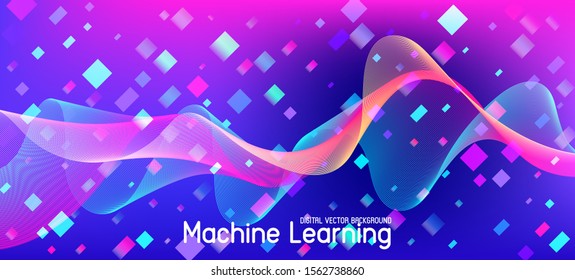 Falling Particles Distressed Purple Vector. 3D Fluid Shapes Website. Data Analytics Cool Banner. Pink Blue Purple Futuristic Gradient Overlay. Big Data Neon Wallpaper. Cyber Geometric Background.