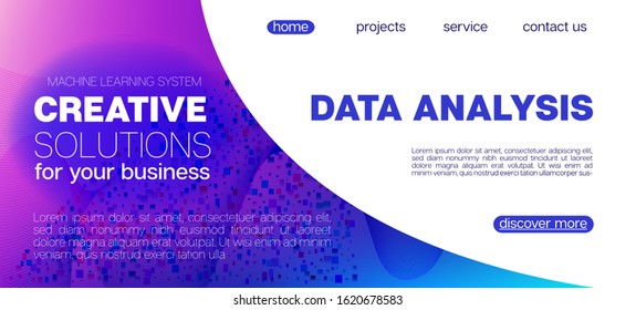 Falling Particles Distressed Purple Vector. 3D Fluid Shapes Poster. Big Data Neon Background. Punk Geometric Background. Data Analytics Cool Banner. Pink Blue Purple Futuristic Gradient Overlay.
