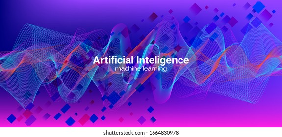 Falling Particles Distressed Purple Vector. Data Analytics Cool Banner. Big Data Neon Background. 3D Fluid Shapes Website. Pink Blue Purple Futuristic Gradient Overlay. Grunge Geometric Background.