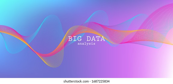 Falling Particles Distressed Purple Vector. Data Analytics Cool Banner. Pink Blue Purple Futuristic Gradient Overlay. 3D Flow Shapes Website. Big Data Neon Wallpaper. Abstract Geometric Background.