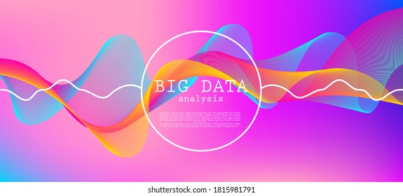 Vector Púrpura Doloroso De Partículas Caídas. Papel de escritorio de Big Data Neon. Afiche de formas de flujo 3D. Fondo Geométrico Punk. Banner mínimo de flujo de datos. Sobreposición de degradado futurista rosa azul morado azul morado.