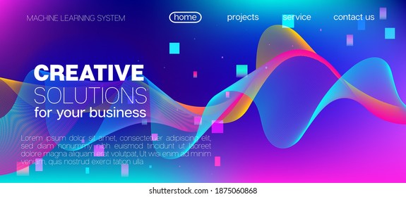 Falling Particles Distressed Purple Vector. Data Analytics Cool Banner. Punk Geometric Background. 3D Liquid Shapes Poster. Pink Blue Purple Futuristic Gradient Overlay. Big Data Neon Background.