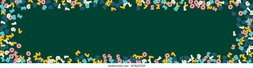 Falling pastel numbers. Math study concept with flying digits. Bold back to school mathematics banner on blackboard background. Falling numbers vector illustration.