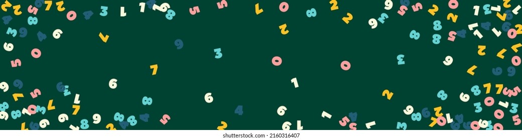 Falling pastel numbers. Math study concept with flying digits. Fantastic back to school mathematics banner on blackboard background. Falling numbers vector illustration.